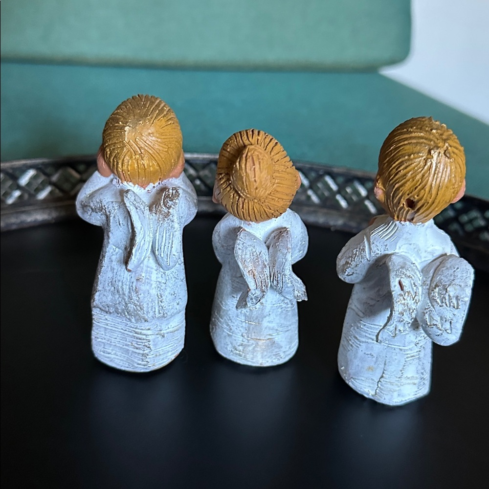 1960s MCM Jullar of Spain handcrafted Terra cotta singing angel figurines - Picture 2 of 9